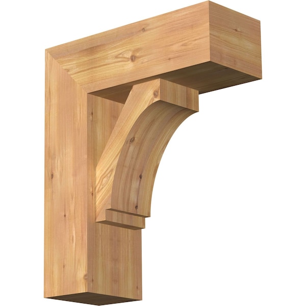 Ekena Millwork Imperial Block Smooth Bracket w/ Offset Brace, Western Red Cedar, 7 1/2"W x 20"D x 24"H BKT0806X20X24IMP05SWR - main